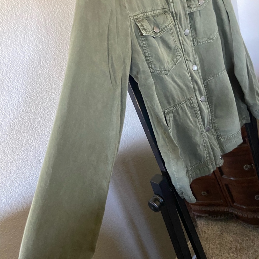 Olive Button Down Women's Shirt - Picture 4 of 10
